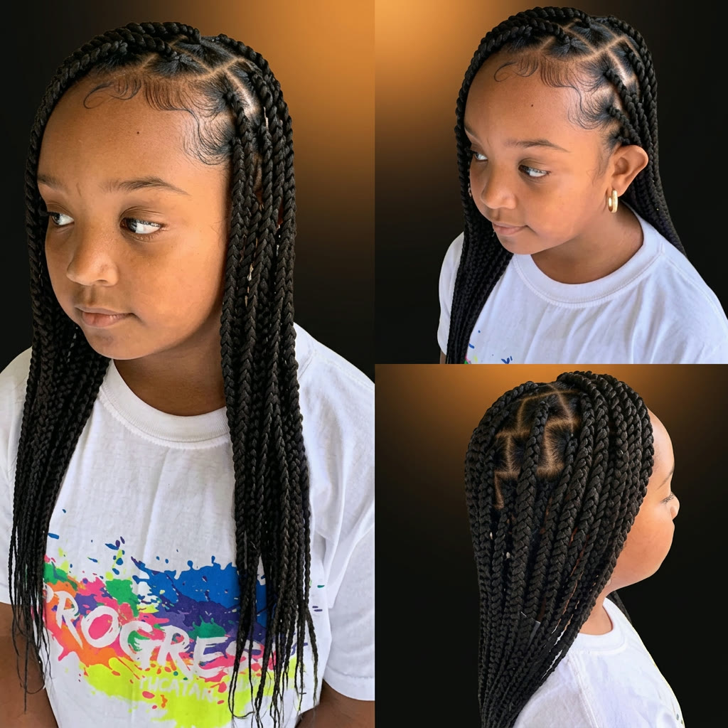 Kids knotless braids