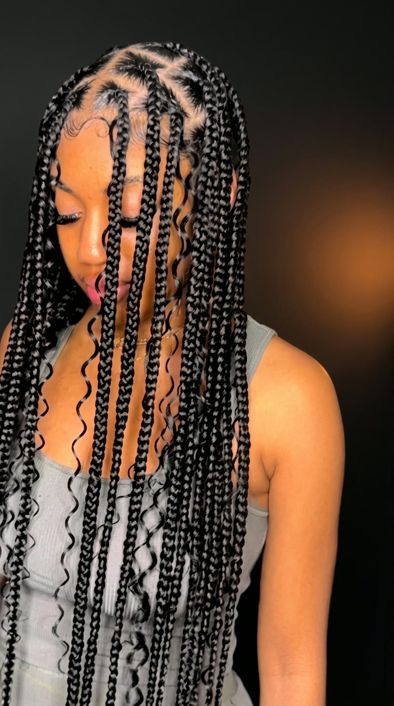 Medium large bohemian braids
